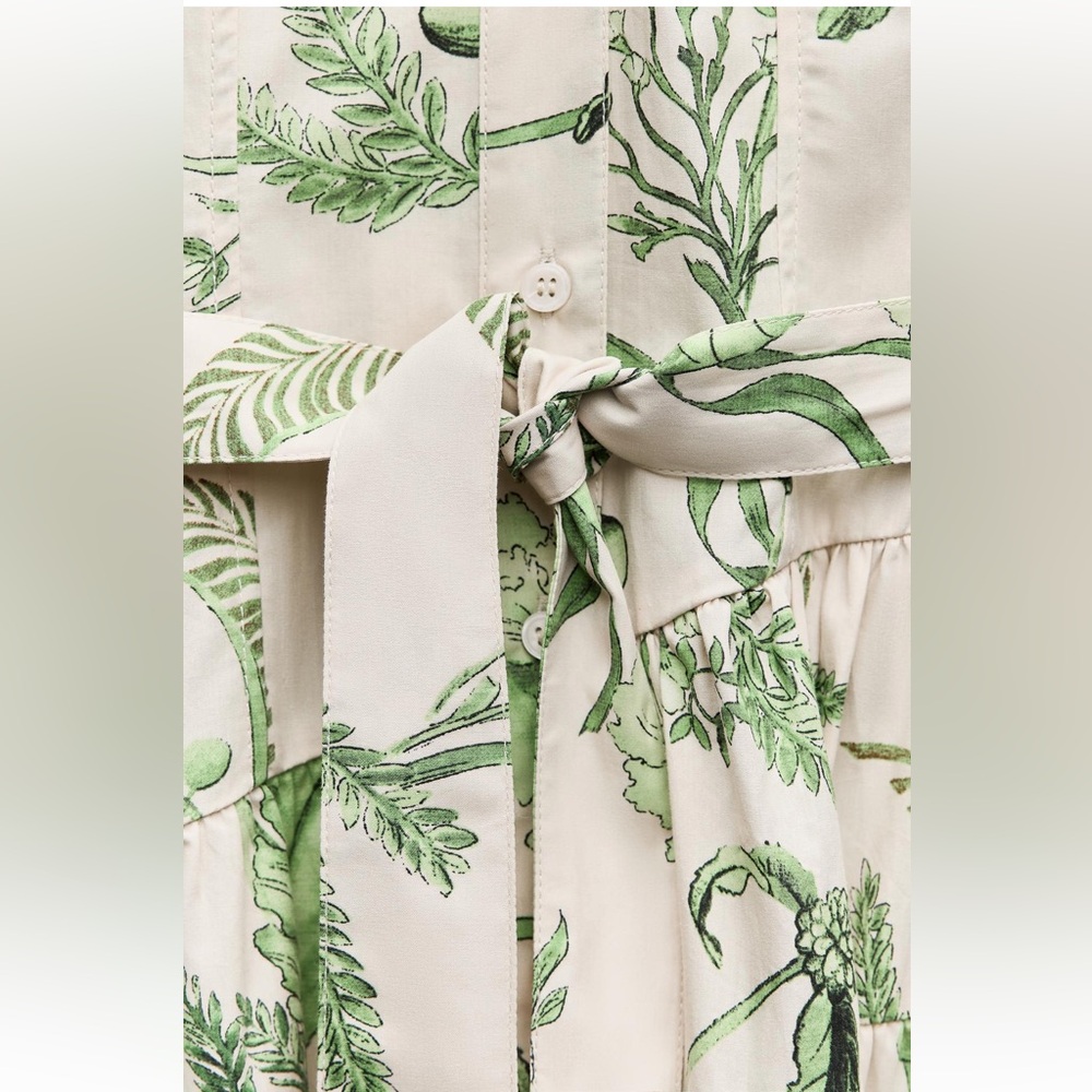 ZARA PRINTED MAXI SHIRT DRESS - Picture 9 of 9